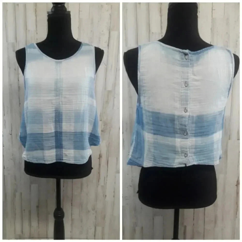 Anthropologie Cloth Stone Chambray Tank Top Shirt